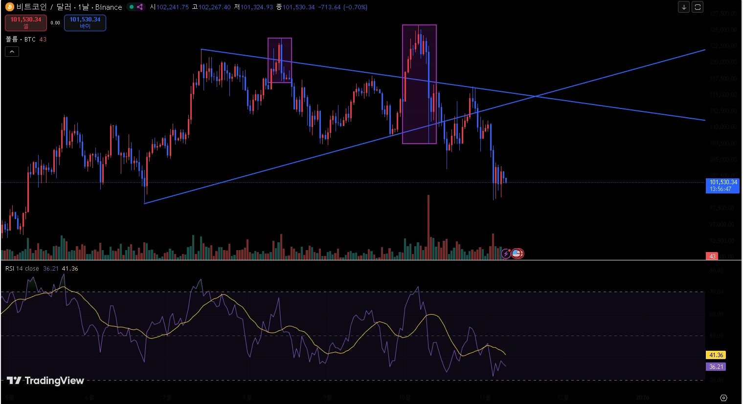 코인 추세선 분석