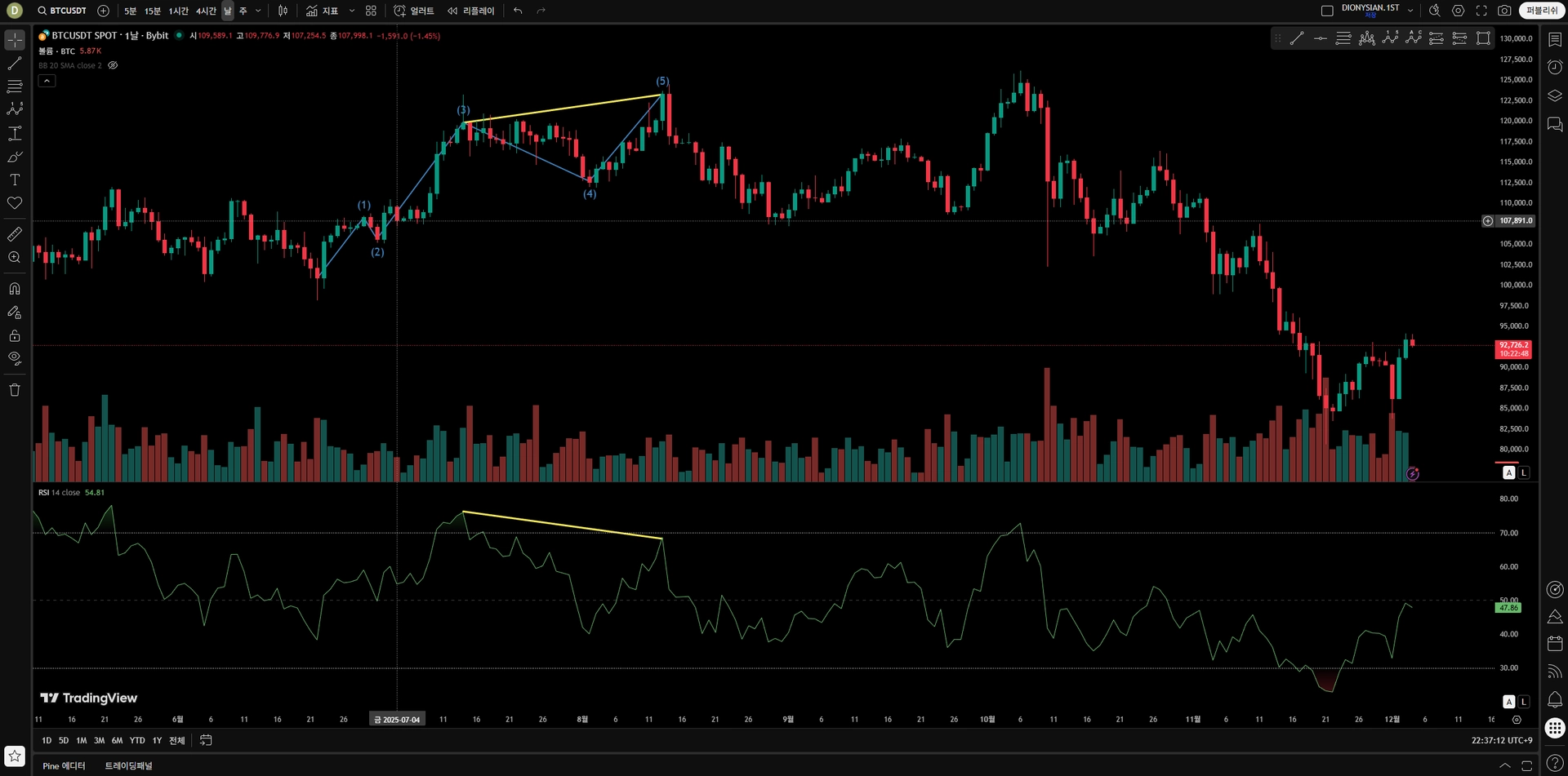[30일 챌린지 25기 2주차]11일차 MISSION 다이버전스 체크하기(DIONYSIAN)