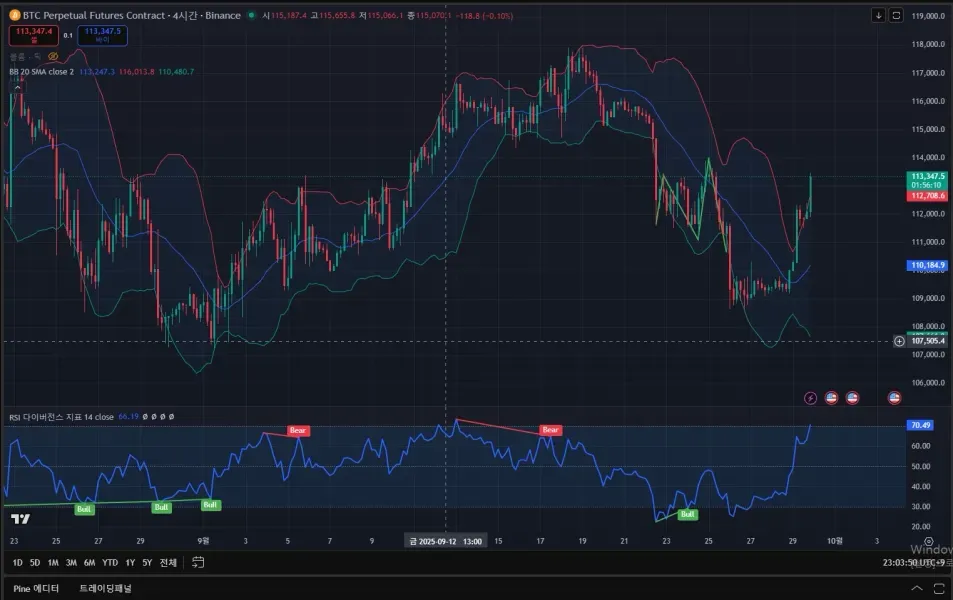 19기 2주차 <📆11일차 MISSION> RSI 다이버전스, 볼린저밴드 이해하기