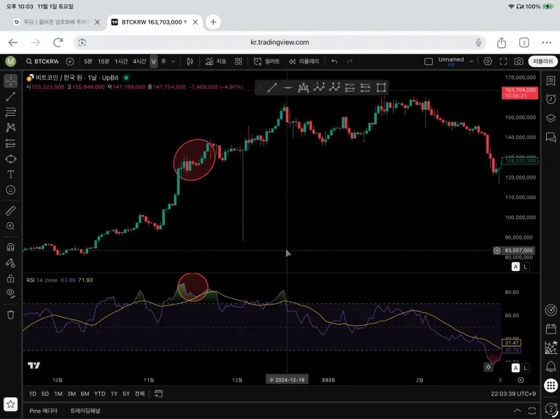 [30일 챌린지 22지] RSI 다이저번스 구간 체크