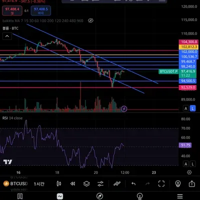 30엘챌린지 7기 비트코인 1시간봉 작도