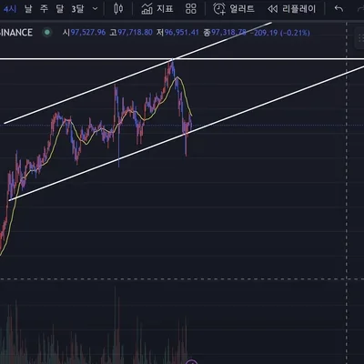 [30일 챌린지 7기 1주차]  비트 4시간봉 지지 추세선 