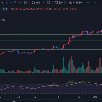 30일 챌린지 7기 2주차] RSI지표 및 거래량 터진 구간 수평선 작도