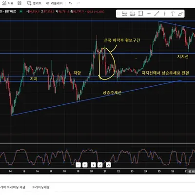 [30일 챌린지 21기 1주차]  지지, 저항, 추세선