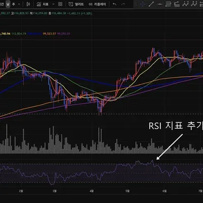 [30일 챌린지 36기 2주차] 트레이딩뷰 차트 RSI 지표 추가 완료