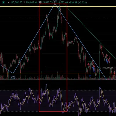 14기 11일차 미션 "다이버전스가 나온 구간" 캡처 